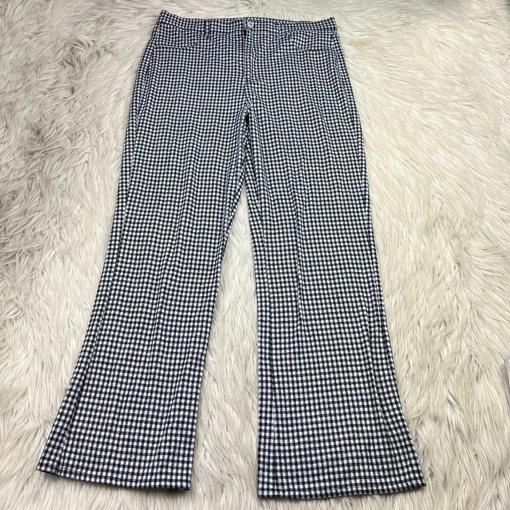 American Eagle Outfitters‎ Women's Gingham Plaid Stretch Knit Trouser Pants